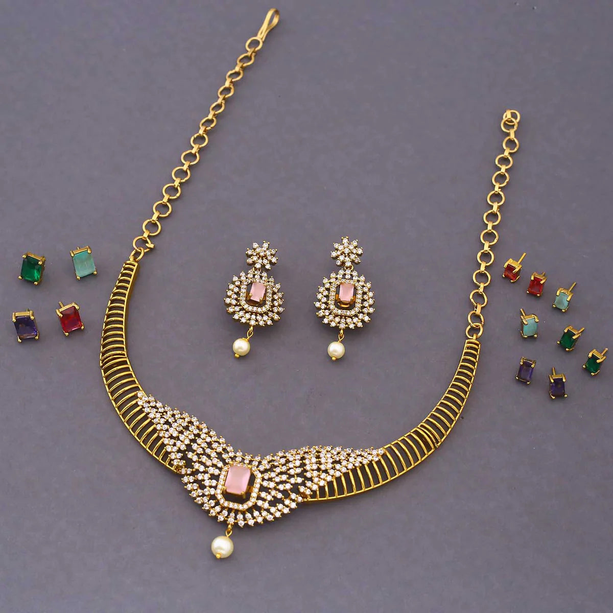 Multicolor Avni Hasli Victorian Jewellery Set - New Arrival