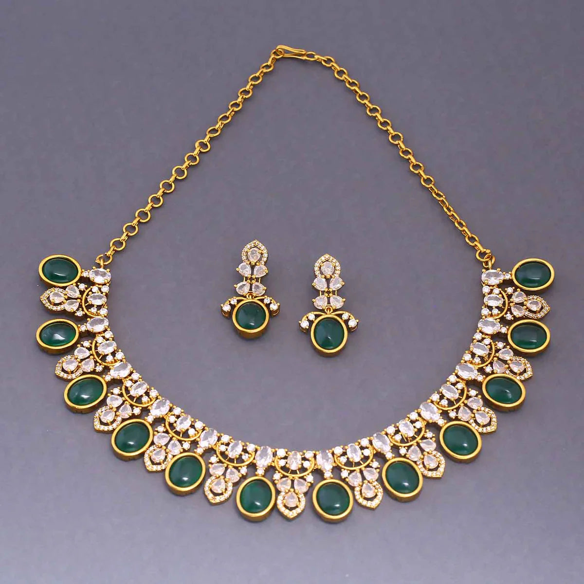 Emerald Rajasi Victorian Jewellery Set - New Arrival