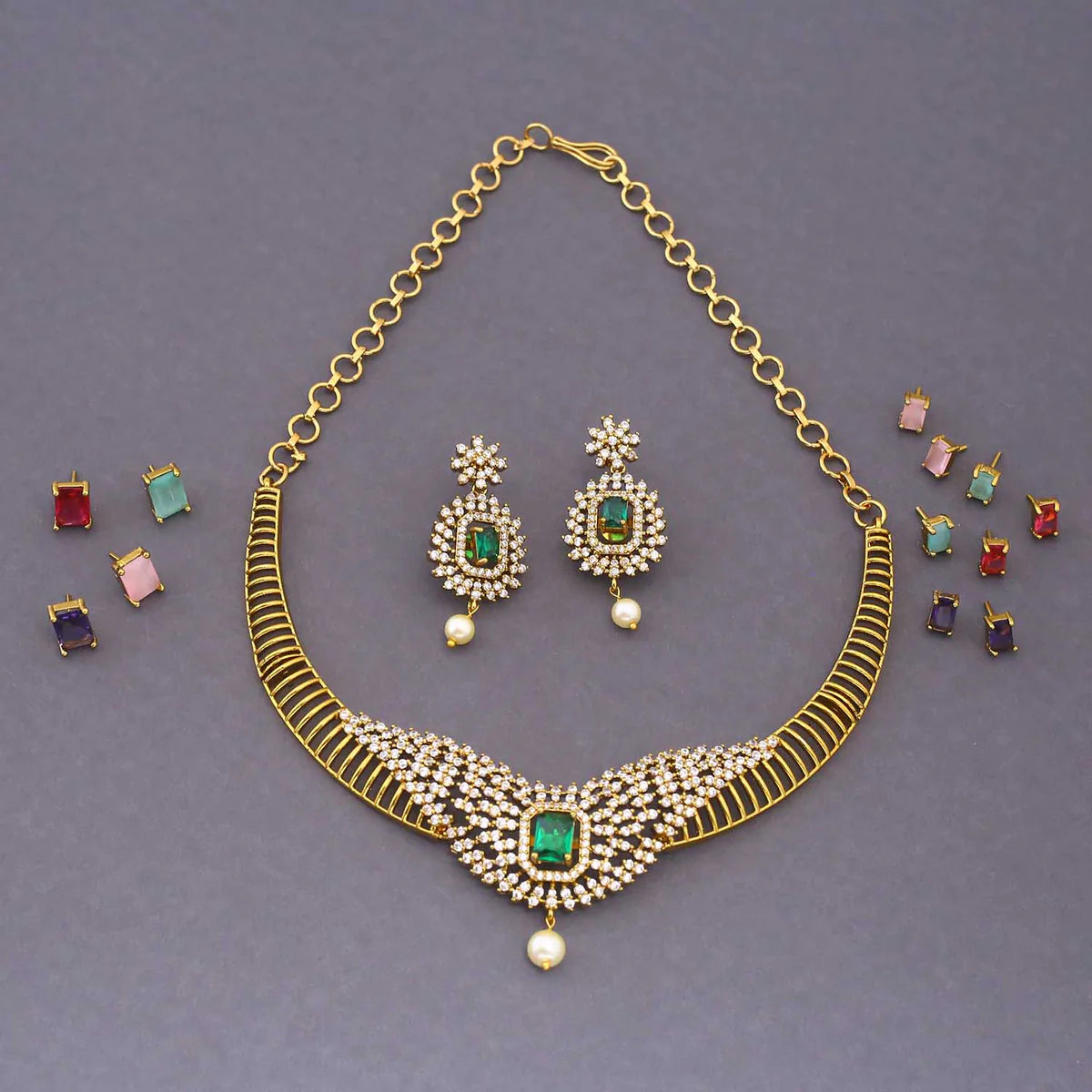 Multicolor Avni Hasli Victorian Jewellery Set - New Arrival