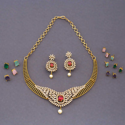 Multicolor Avni Hasli Victorian Jewellery Set - New Arrival