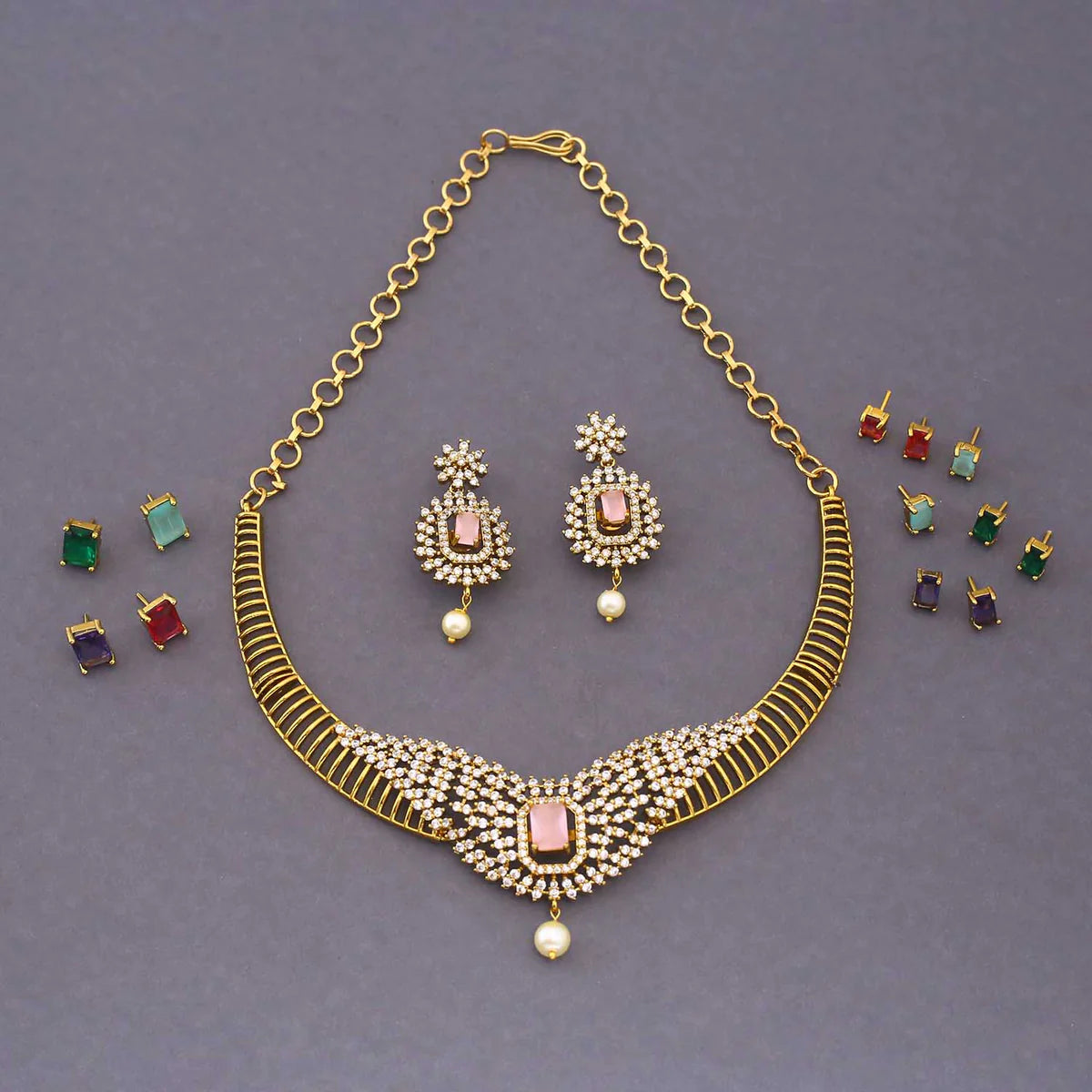 Multicolor Avni Hasli Victorian Jewellery Set - New Arrival