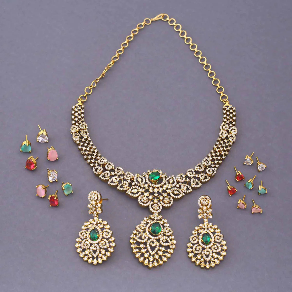 Multicolor Reyna Hasli Victorian Jewellery Set - New Arrival