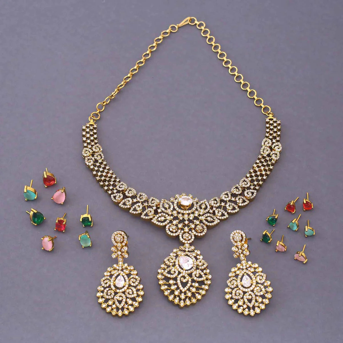 Multicolor Reyna Hasli Victorian Jewellery Set - New Arrival