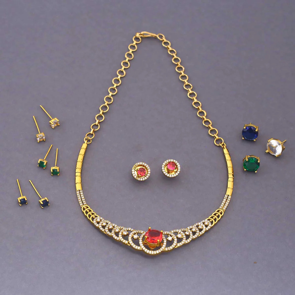 Multicolor Tisya Hasli Victorian Jewellery Set - New Arrival
