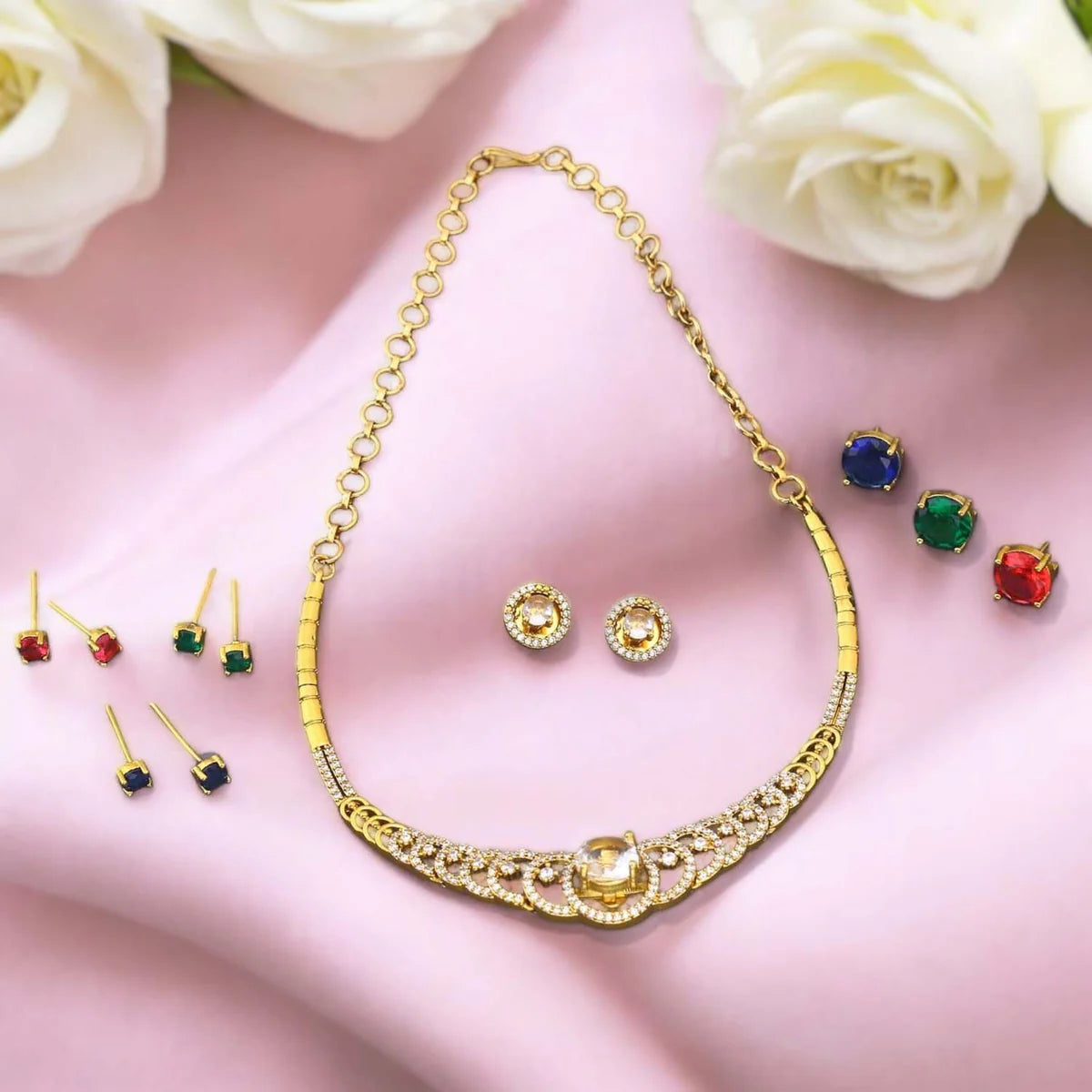 Multicolor Tisya Hasli Victorian Jewellery Set - New Arrival