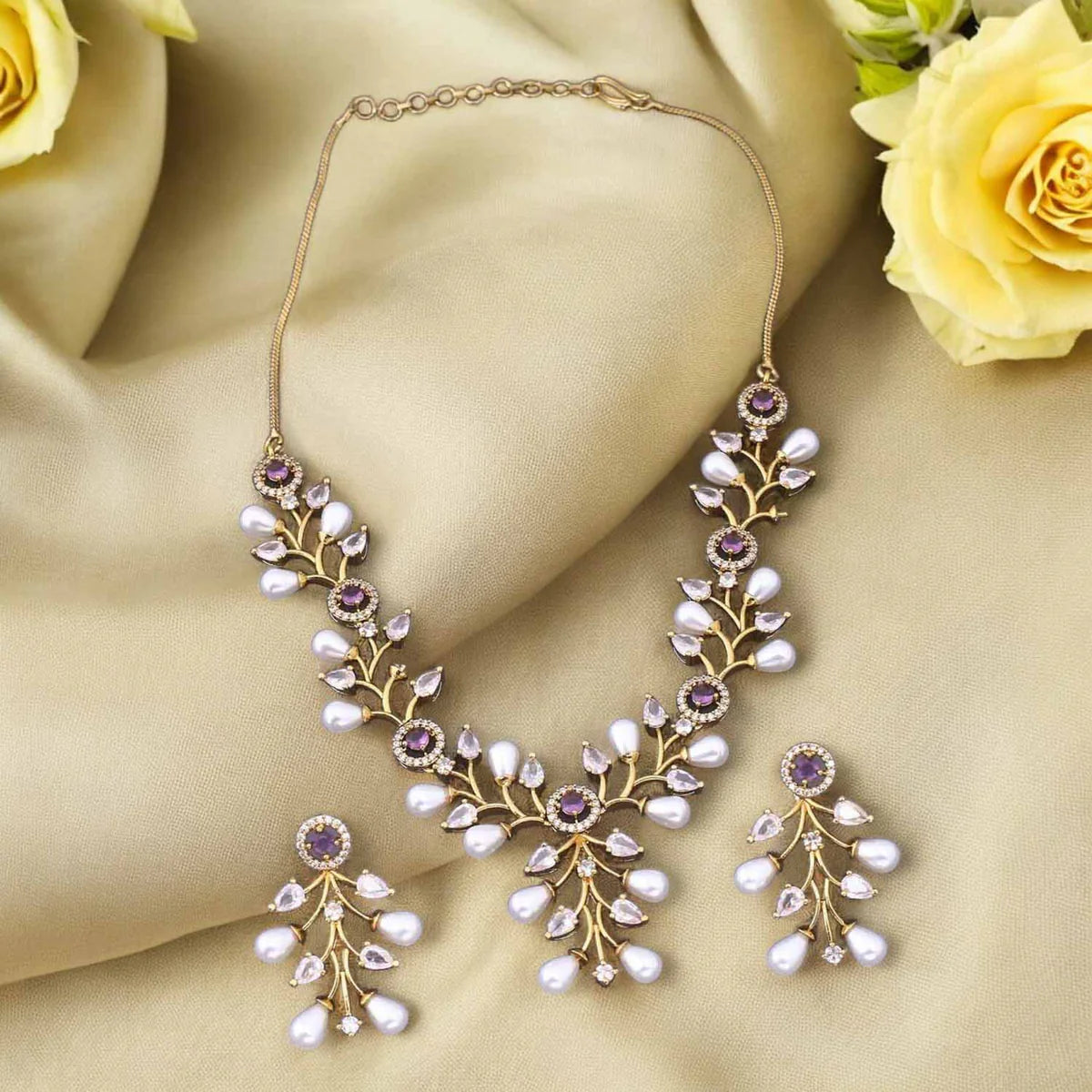 Purple Charvi Victorian Jewellery Set - New Arrival